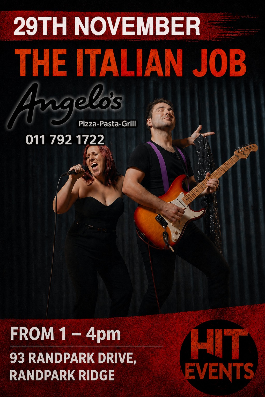 The Italian Job live at Angelo's — Sun 29 November