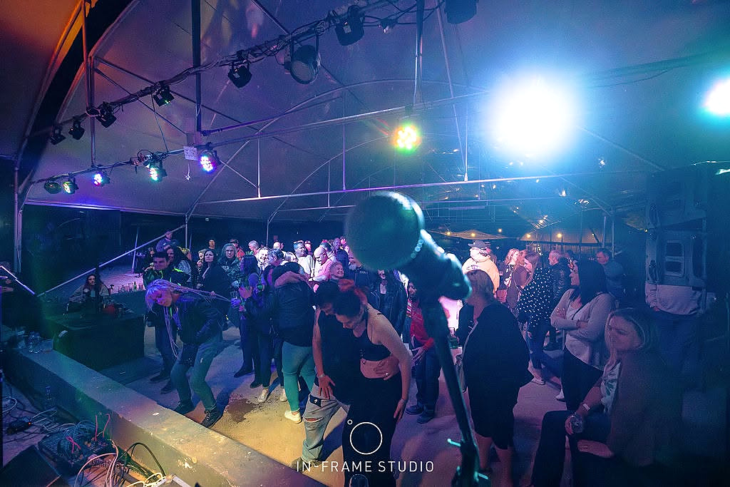 A view from the stage across the dance floor